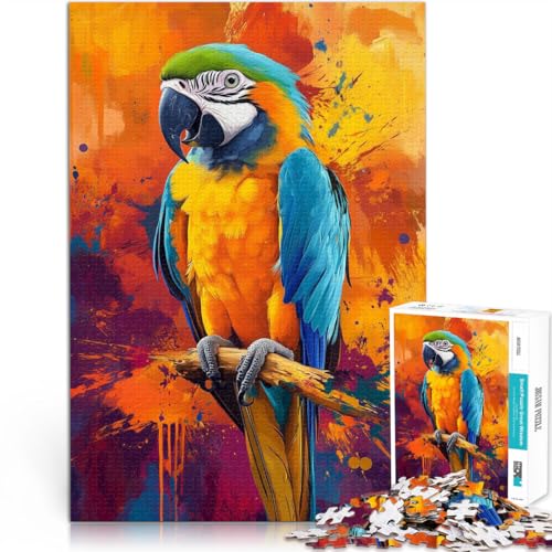 Quizspiel Schönes Papageiengemälde Puzzle für Erwachsene 1000 Teile 38x52cm Tolle Geschenke und Spielzeuge für ab 14 Jahren von LGNBTGM
