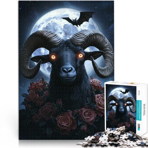 Quizspiel Schwarze Ziege 1000-teiliges Puzzle für Teenager 70x100cm denn eignet ganze Familie Geeignet ab 14 Jahren von LGNBTGM