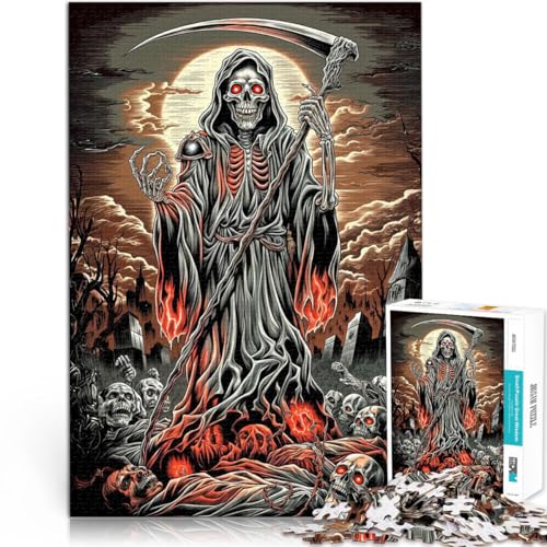 Quizspiel Sensenmann Ewige Ernte 1000-Teile-Puzzle für Teenager 26x38cm Wunschliste mit dem Weihnachtsmann für ab 14 Jahren von LGNBTGM
