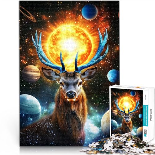 Quizspiel Sternenhirsch 1000-teiliges Puzzle für Teenager 38x52cm Wanddekoration Einzigartige Geburtstags ab 14 Jahren von LGNBTGM