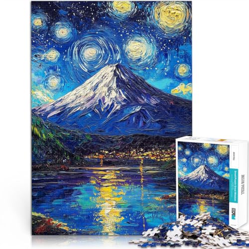 Quizspiel Sternennacht am Fuji 1000-teiliges Puzzle für Erwachsene 38x52cm Lernspiel für Geburtstag, Weihnachten für ab 14 Jahren von LGNBTGM