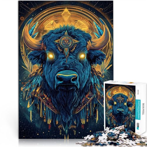 Quizspiel Stierkopfkunst 1000-Teile-Puzzle für Teenager 70x100cm Wanddekoration Einzigartige Geburtstags ab 14 Jahren von LGNBTGM