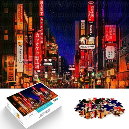 Quizspiel Tokio-Schilder Puzzle für Jugendliche 1000 Teile 26x38cm Lustige Aktivitäten für zu Hause, Geburtstagsgeschenk, Reisegeschenk, für 14+ von LGNBTGM