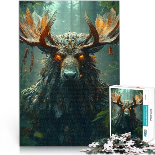 Quizspiel Waldgeist Elch 1000-teiliges Puzzle für Erwachsene 50x75cm Lustige Aktivitäten für zu Hause, Geburtstagsgeschenk, Reisegeschenk, für 14+ Quizspiel Waldgeist Elch 1000-teiliges Puzzle für Erwachsene 50x75cm Lustige Aktivitäten für zu Hause, Geburtstagsgeschenk, Reisegeschenk, für 14+ von LGNBTGM