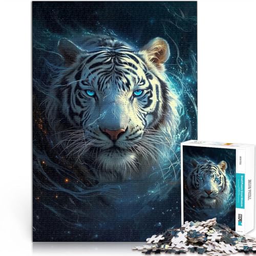 Quizspiel magischer Tiger 1000-teilige Puzzles für Erwachsene 26x38cm Lustige Aktivitäten für zu Hause, Geburtstagsgeschenk, Reisegeschenk, für ab 14 Jahren von LGNBTGM