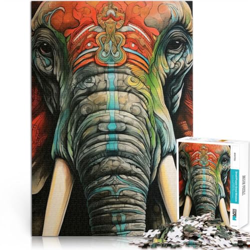Rätsel Elefant Nahaufnahme Porträt 1000-teilige Puzzles für Erwachsene 26x38cm Einzigartige Wohndekoration und Geschenke ab 14 Jahren Rätsel Elefant Nahaufnahme Porträt 1000-teilige Puzzles für Erwachsene 26x38cm Einzigartige Wohndekoration und Geschenke ab 14 Jahren von LGNBTGM