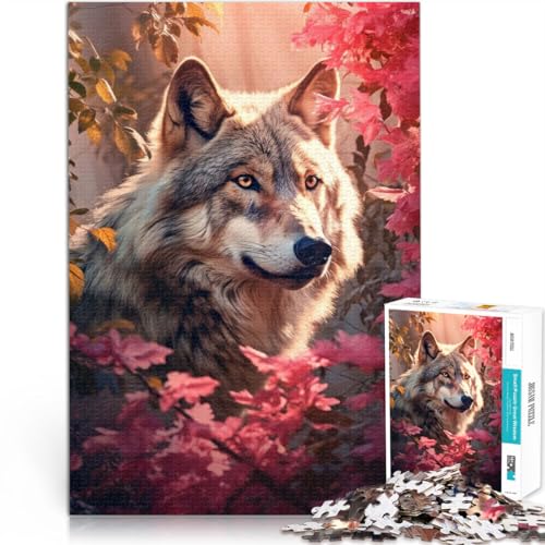 Rätsel majestätischer Wolf in Pink 1000-teiliges Teenager-Puzzle 26x38cm eignet ganze Familie für ab 14 Jahren von LGNBTGM