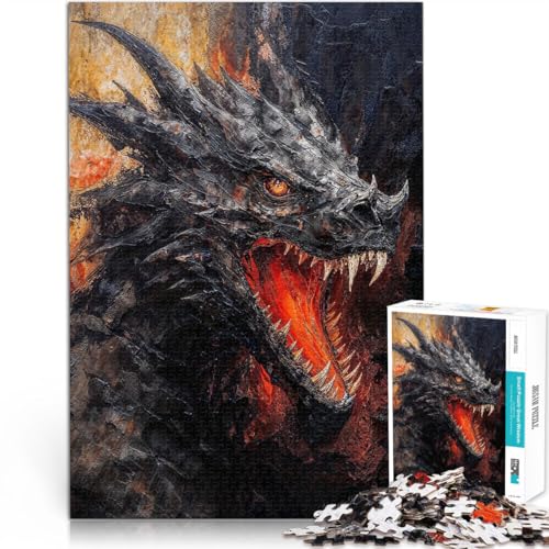 Schwierig Schwer Schwarzer Drache 1000-teiliges Puzzle für Teenager 50x75cm eignet ganze Familie für ab 14 Jahren Schwierig Schwer Schwarzer Drache 1000-teiliges Puzzle für Teenager 50x75cm eignet ganze Familie für ab 14 Jahren von LGNBTGM