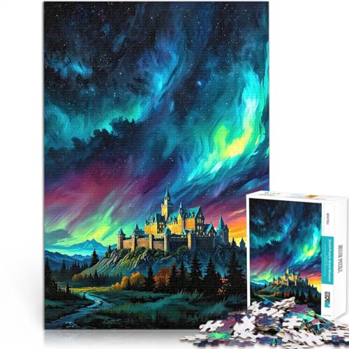 Schwierig und herausfordernd Aurora Borealis und Schloss 1000-teilige Puzzles für Teenager 26x38cm Eltern-Kind-Interaktion Schwierig und herausfordernd Aurora Borealis und Schloss 1000-teilige Puzzles für Teenager 26x38cm Eltern-Kind-Interaktion von LGNBTGM