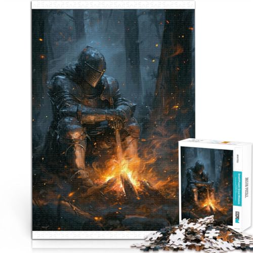 Schwierig und herausfordernd Ritter ruht am Lagerfeuer Puzzle 2000 Teile für Jugendliche 70x100cm Kunstwerk Geschenk von LGNBTGM