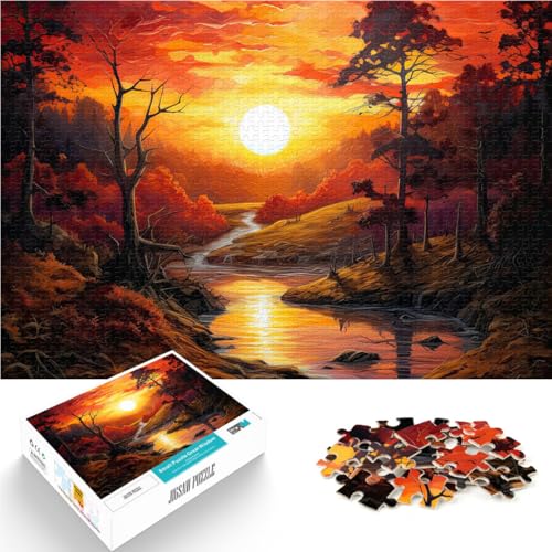 Schwierig und herausfordernd Sonnenuntergangslandschaft 1000-teilige Puzzles für Erwachsene 26x38cm Geburtstagsgeschenk für ab 14 Jahren von LGNBTGM