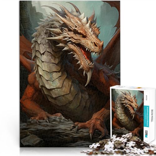 Spiel Drachenposter Puzzle für Teenager 1000 Teile 26x38cm Wanddekoration Einzigartige Geburtstags ab 14 Jahren von LGNBTGM
