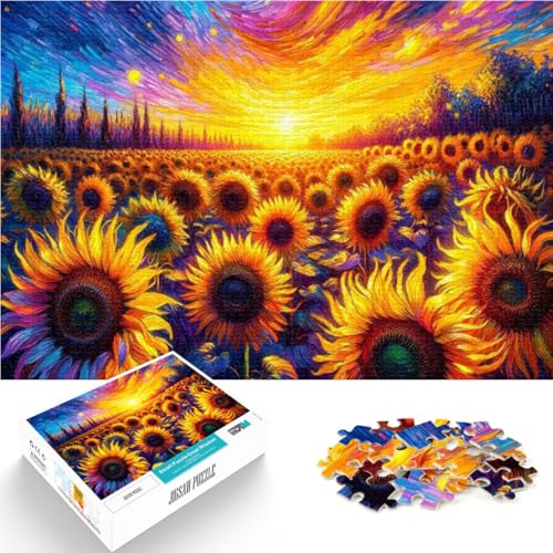 Spiele Spielzeug Geschenk Leuchtende Sonnenblumen unter Sonnenuntergang Puzzle für Erwachsene, 1000 Teile 26x38cm Wichtelgeschenke Spiele Spielzeug Geschenk Leuchtende Sonnenblumen unter Sonnenuntergang Puzzle für Erwachsene, 1000 Teile 26x38cm Wichtelgeschenke von LGNBTGM