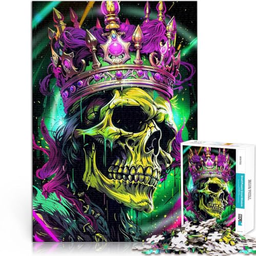 Spiele Spielzeug Geschenk Neon-Totenkopfkönig 1000-teiliges Teenager-Puzzle 38x52cm Lernspiel für Geburtstag, Weihnachten für ab 14 Jahren von LGNBTGM