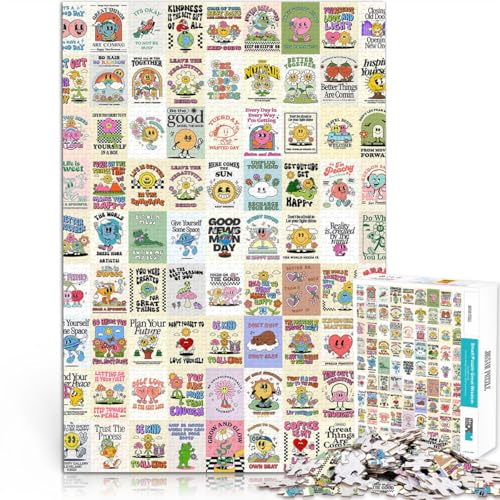Spiele Spielzeug Geschenk Retro-Stickplakat Puzzle 1000 Teile für Jugendliche 50x75cm Tolles Geschenk für Spiele für und ab 14 Jahren von LGNBTGM