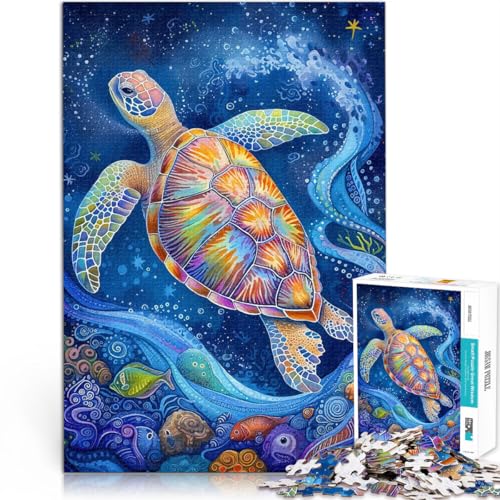 Spiele Spielzeug Geschenk Schildkröte Aquarell Tier Puzzle 1000 Teile für Jugendliche 26x38cm Geburtstagsgeschenke für ab 14 Jahren von LGNBTGM