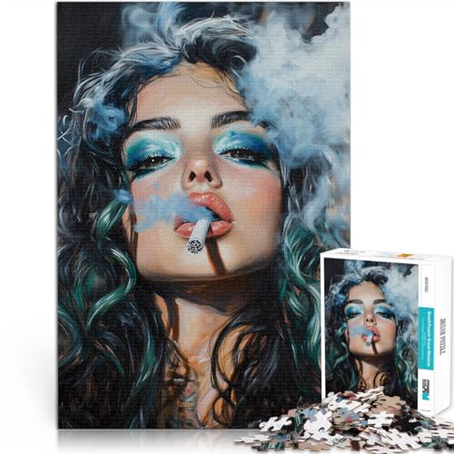 Spiele Spielzeug Geschenk Schöne Frau raucht 1000 Teenager-Teile-Puzzle 38x52cm Tolle Geschenke und Spielzeuge für ab 14 Jahren von LGNBTGM
