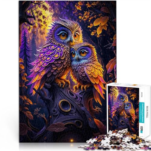 Spiele Spielzeug Geschenk Zwei Eulen kuscheln im Baum 1000-Teile-Puzzle für Erwachsene 50x75cm Tolles Geschenk für Spiele für und ab 14 Jahren von LGNBTGM