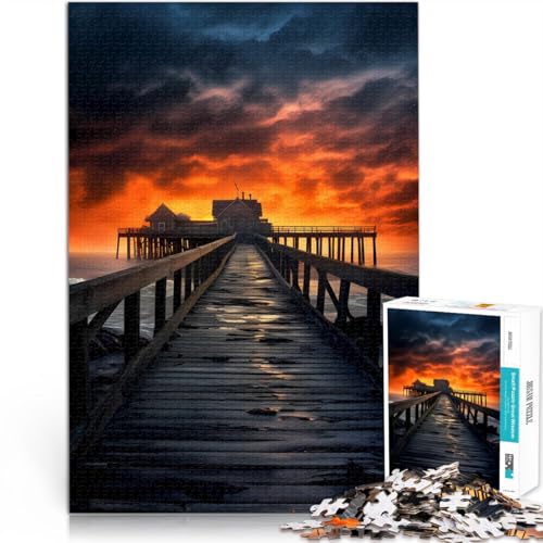 Spiele Spielzeug Geschenk farbenfrohe Landschaftskunst Puzzle für Erwachsene, 1000 Teile 26x38cm Lustiges Geschenk für 14+ von LGNBTGM