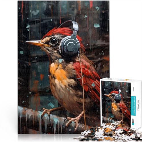 Spielspielzeug Amerikanischer Rotkehlchen-Kopfhörer 1000-teilige Puzzles für Erwachsene 70x100cm Wunschliste mit dem Weihnachtsmann für ab 14 Jahren von LGNBTGM