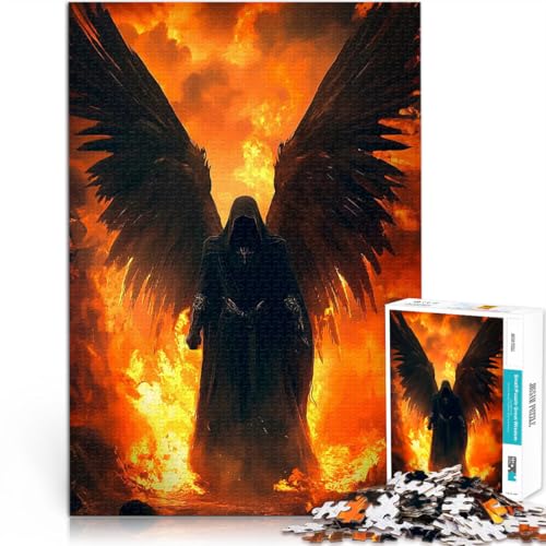 Spielspielzeug Dunkler Engel in Flammen Vektorgrafiken Puzzle 1000 Teile für Jugendliche 70x100cm Geschenkideen von LGNBTGM