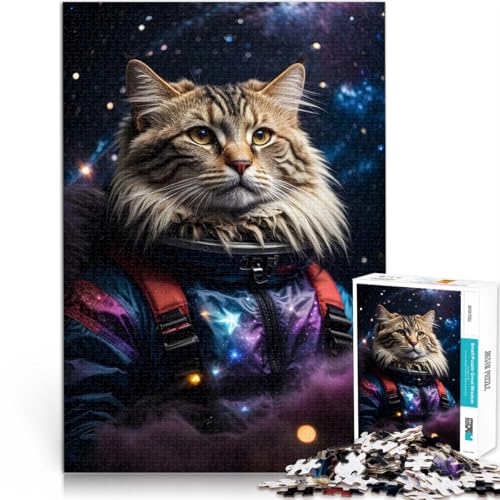 Spielspielzeug Kosmische Weltraumkatze 1000-teiliges Puzzle für Erwachsene 26x38cm Geburtstagsgeschenk, Geschenke für ab 14 Jahren von LGNBTGM