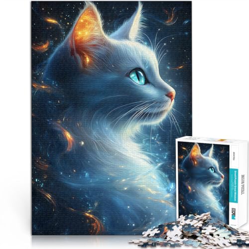Spielspielzeug Mystische weiße Katze 1000-teilige Puzzles für Teenager 26x38cm Geschenk zum Geburtstag ab 14 Jahren von LGNBTGM