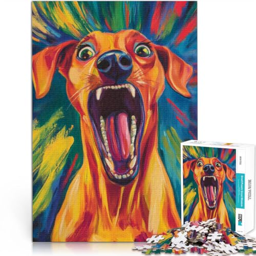 Spielzeug-Intellektuelles Spiel Hundemalerei mit leuchtenden Farben 1000-Teile-Puzzle für Teenager 26x38cm Gutes Geschenk von LGNBTGM