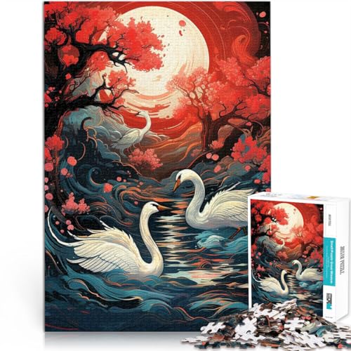 Spielzeug-Intellektuelles Spiel Schwan im Mondlicht Puzzle für Jugendliche 1000 Teile 26x38cm Perfekte Dekoration Spielzeug-Intellektuelles Spiel Schwan im Mondlicht Puzzle für Jugendliche 1000 Teile 26x38cm Perfekte Dekoration von LGNBTGM