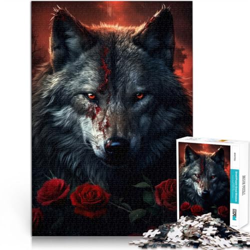 Spielzeug-Intellektuelles Spiel verdammter schwarzer Wolf 1000-teilige Puzzles für Teenager 70x100cm Wohnkunstdekor für ab 14 Jahren von LGNBTGM