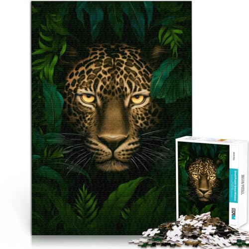 Spielzeug Lernspiele Stressabbau Afrikanischer Leopard im Dschungel Puzzle für Erwachsene, 1000 Teile 26x38cm Tolles Geschenk für Spiele von LGNBTGM