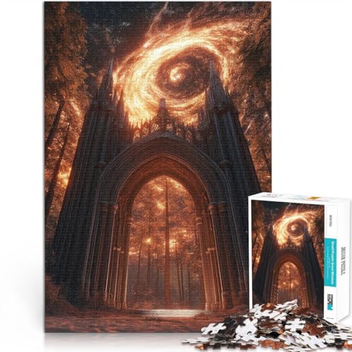 Spielzeug Lernspiele Stressabbau Gotischer Torbogen im Wald 1000-Teile-Puzzle für Erwachsene 38x52cm Heimdekoration Spielzeug von LGNBTGM