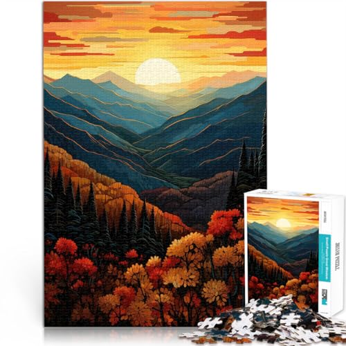 Spielzeug Lernspiele Stressabbau Herbstliche Berglandschaft Teenager 1000 Teile Puzzle 26x38cm Tolles Geschenk für Spiele für und ab 14 Jahren von LGNBTGM