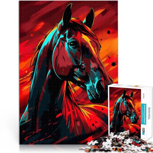 Spielzeug Lernspiele Stressabbau Leuchtender Hengst Puzzle 1000 Teile für Erwachsene 26x38cm Wichtelgeschenke für ab 14 Jahren von LGNBTGM