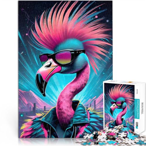 Spielzeug Lernspiele Stressabbau Neon Punkrock Flamingo Puzzle für Erwachsene mit 1000 Teilen 26x38cm Geschenkideen von LGNBTGM
