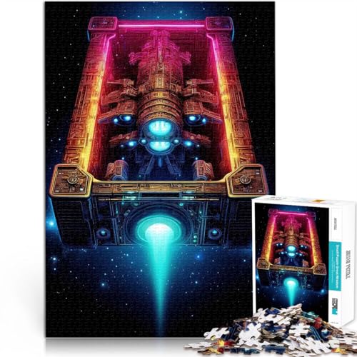 Spielzeug Lernspiele Stressabbau Neon-Raumschiffreise Teenager 1000 Teile Puzzle 38x52cm Heimdekoration Spielzeug für ab 14 Jahren von LGNBTGM