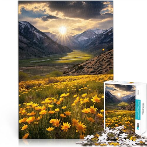 Spielzeug Lernspiele Stressabbau Poster Frühlingsberge 1000-teilige Puzzles für Erwachsene 50x75cm Gutes Geschenk von LGNBTGM