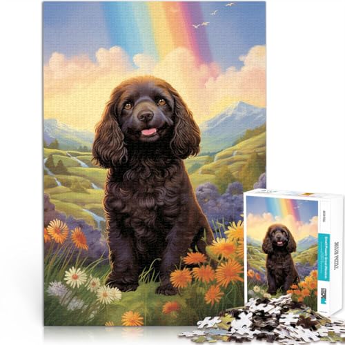 Spielzeug für die ganze Familie Amerikanischer Wasserspaniel 1000-teilige Puzzles für Teenager 70x100cm Perfekte Dekoration von LGNBTGM