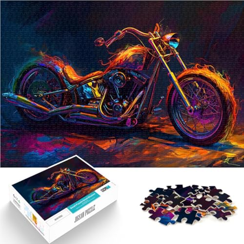 Spielzeug für die ganze Familie Brennendes Chopper-Motorrad Puzzle für Erwachsene 1000 Teile 70x100cm Gutes Geschenk von LGNBTGM