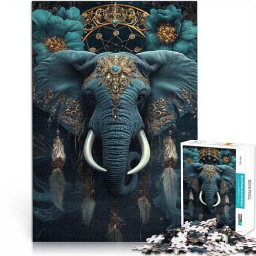 Spielzeug für die ganze Familie Dschungel-Zauberelefant Puzzle 1000 Teile für Teenager 50x75cm Heimdekoration Spielzeug für ab 14 Jahren von LGNBTGM