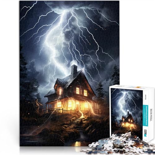 Spielzeug für die ganze Familie Skyline von Lightning City 1000-teilige Puzzles für Erwachsene 26x38cm Wohnkunstdekor von LGNBTGM