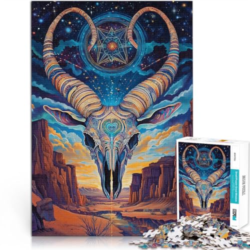 Spielzeug für die ganze Familie Ziegenschädel Puzzle 1000 Teile für Teenager 50x75cm Tolle Geschenke und Spielzeuge Geeignet ab 14 Jahren von LGNBTGM
