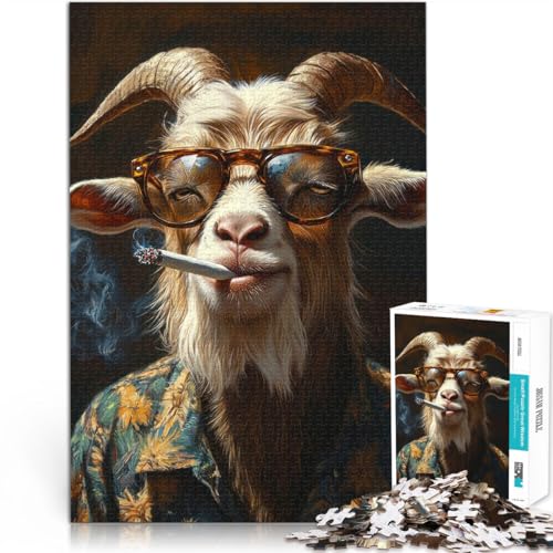 Stressabbau Schwierige Herausforderung Coole Ziegenstimmung Puzzle für Erwachsene 1000 Teile 26x38cm für Heimdekoration Geeignet ab 14 Jahren Stressabbau Schwierige Herausforderung Coole Ziegenstimmung Puzzle für Erwachsene 1000 Teile 26x38cm für Heimdekoration Geeignet ab 14 Jahren von LGNBTGM