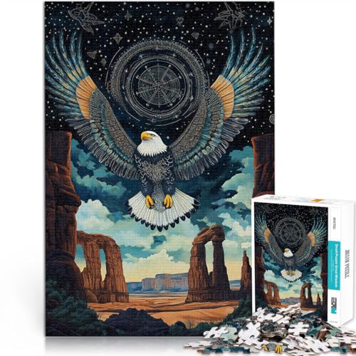 Stressabbau Schwierige Herausforderung Fantasie-Farbadler 1000-Teile-Puzzle für Teenager 26x38cm Heimdekoration Spielzeug von LGNBTGM