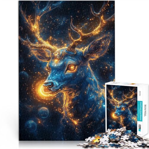 Stressabbau Schwierige Herausforderung Fantasy Soul Hirsch 1000-teiliges Puzzle für Erwachsene 26x38cm Heimdekoration Spielzeug von LGNBTGM