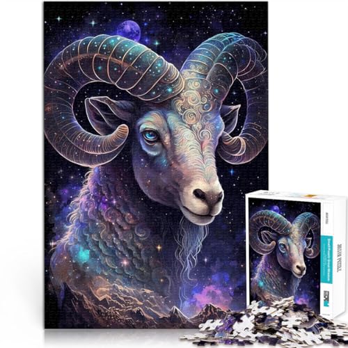 Stressabbau Schwierige Herausforderung Widder der Widder Puzzle für Erwachsene 1000 Teile 26x38cm Geschenk zum Geburtstag ab 14 Jahren von LGNBTGM
