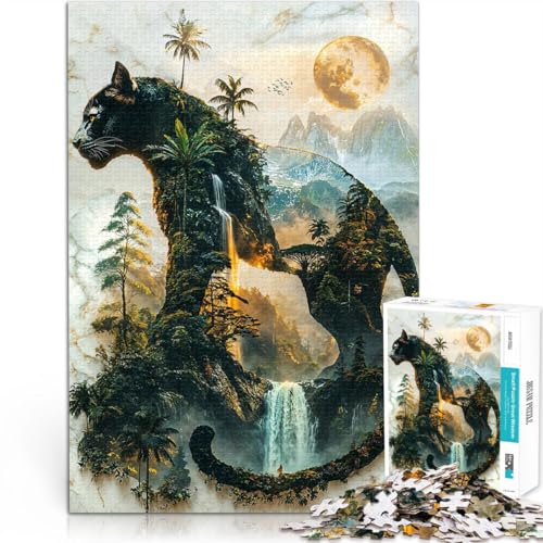 Stressabbau-Spielzeug Das mondbeschienene Reich des Panthers 2000-Teile-Puzzle für Erwachsene 70x100cm Heimdekoration Spielzeug ab 14 Jahren von LGNBTGM