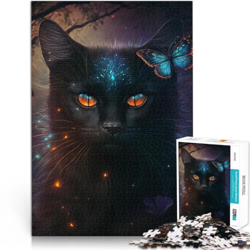 Stressabbau-Spielzeug Schmetterlinge und Schwarze Katzen 1000 Teenager-Teile-Puzzle 70x100cm Künstlersammlung, Bildende Kunst für ab 14 Jahren von LGNBTGM
