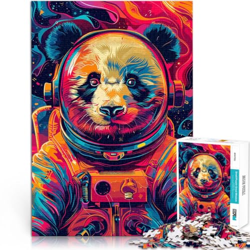 Stressabbau – Staycation – Zeit totschlagen Astronaut Panda Weltraum Teenager 1000 Teile Puzzle 26x38cm tolles Geschenk von LGNBTGM