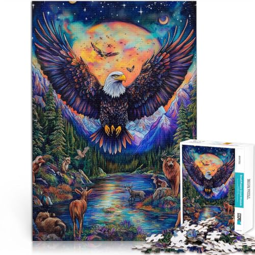 Stressabbau – Staycation – Zeit totschlagen Farbmalerei Adler 1000-teilige Puzzles für Teenager 70x100cm Gutes Geschenk von LGNBTGM